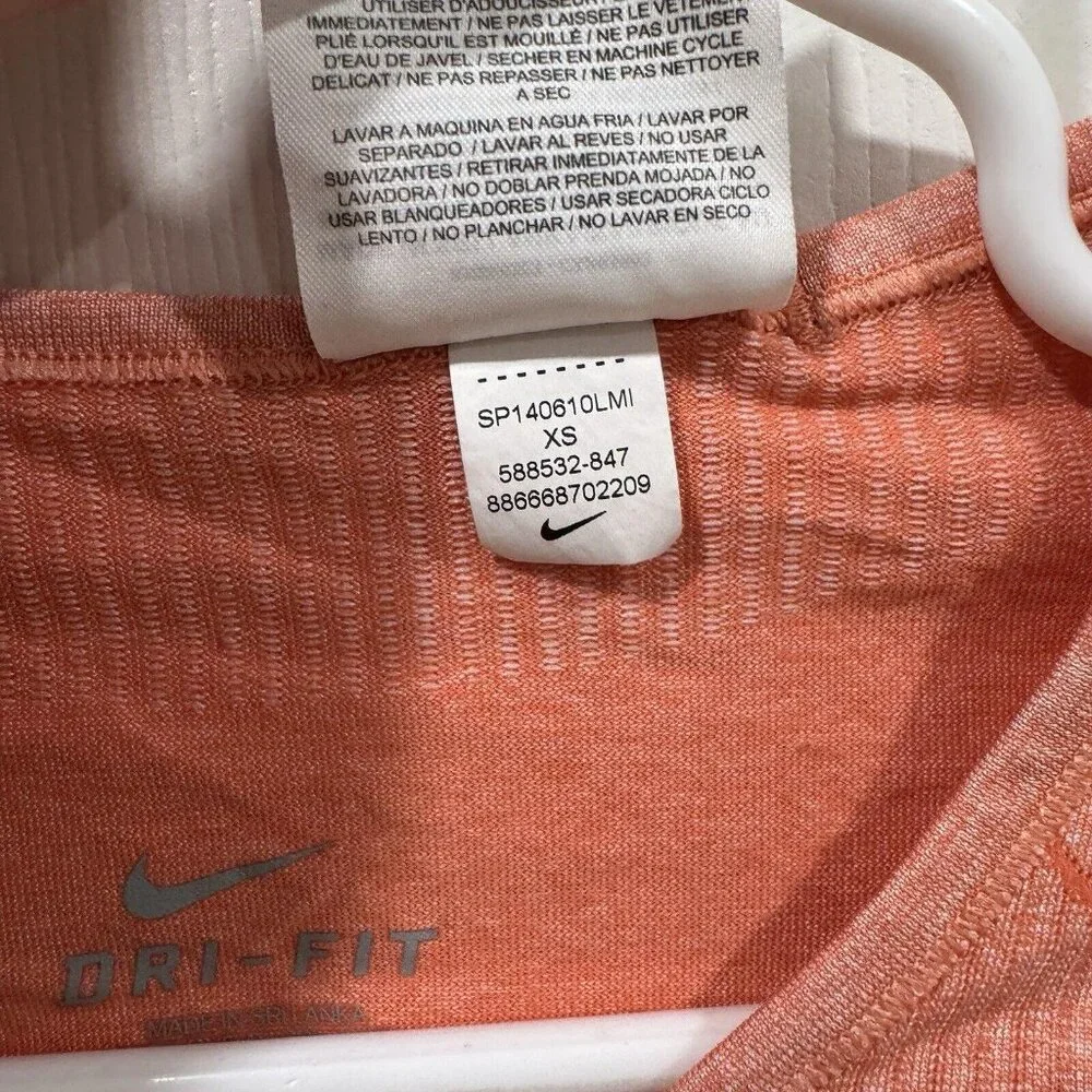Women’s Nike‎ Womens orange dri fit long sleeves Xsmall Xs Seamless Thumb Holes